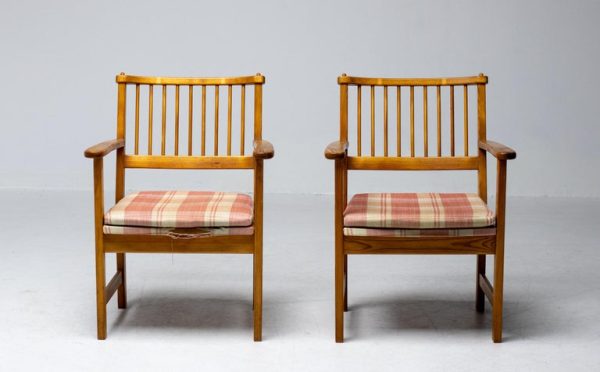 Yngve Ekström Oregon Pine Easy Chairs for Swedese, Sweden, 1950s - Image 4