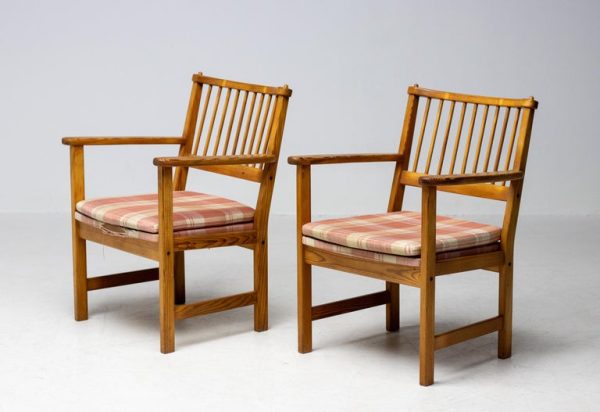 Yngve Ekström Oregon Pine Easy Chairs for Swedese, Sweden, 1950s - Image 3