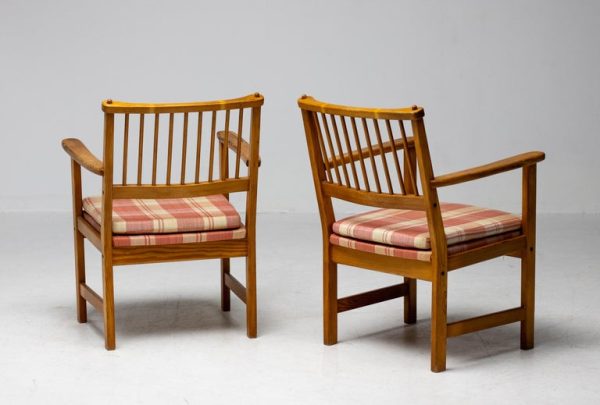 Yngve Ekström Oregon Pine Easy Chairs for Swedese, Sweden, 1950s - Image 7