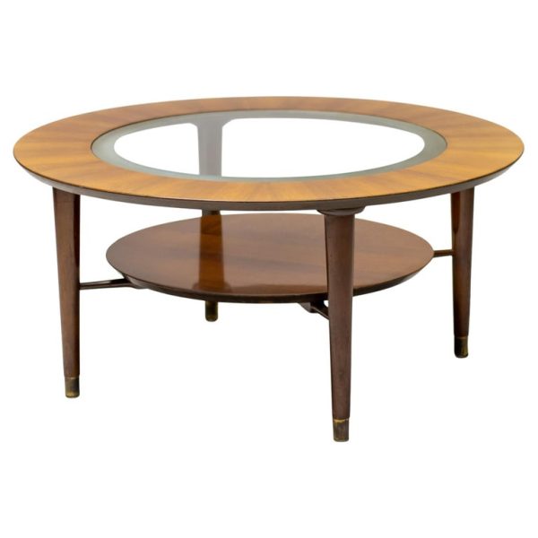 Italian Walnut and Glass Coffee Table, 1955