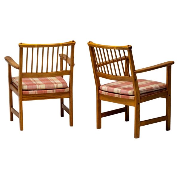 Yngve Ekström Oregon Pine Easy Chairs for Swedese, Sweden, 1950s