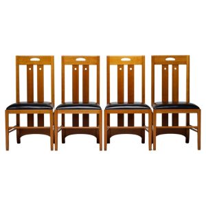 Set of Four Mackintosh “309 Ingram” Mid Century Modern Dining Chairs by Cassina