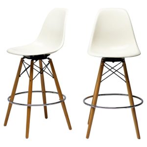 Set of Two Herman Miller Mid Century Modern Charles Eames "PSW" Barstools