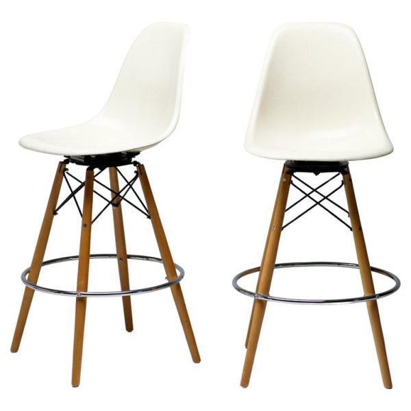 Set of Two Herman Miller Mid Century Modern Charles Eames "PSW" Barstools
