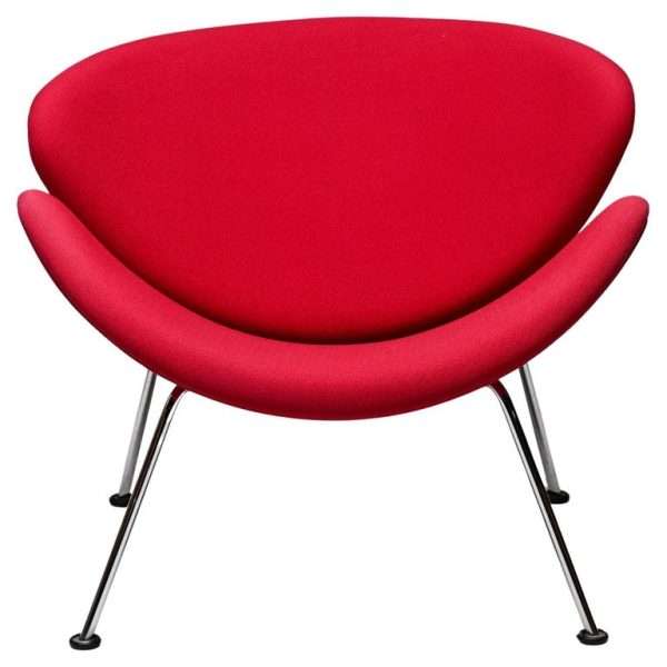 Mid Century Modern Red Orange Slice Chair by Pierre Paulin