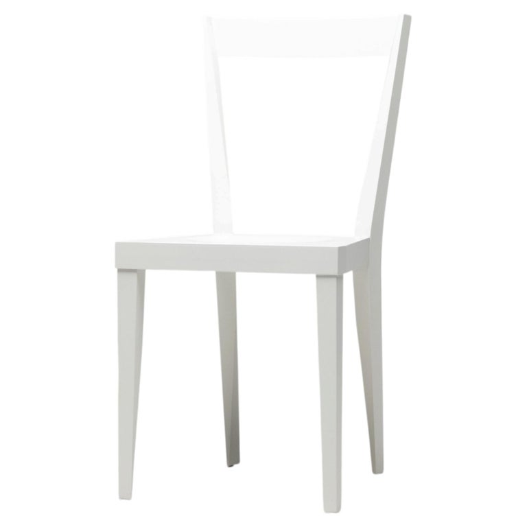 Elegant Matching Set of Four White Gio Ponti Livia Chairs