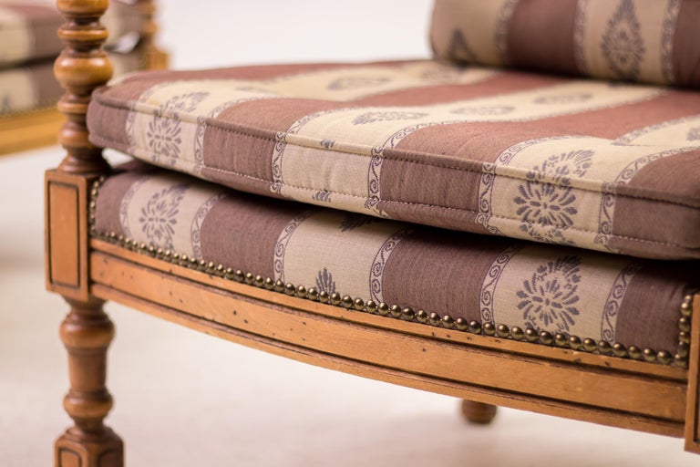 Pair of Giorgetti “1975 Gallery” Armchairs in Carved Wood, Original Upholstery - Image 10