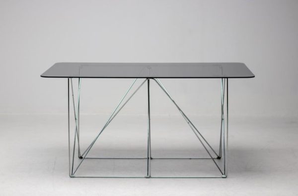 Max Sauze Foldable Smoke Glass Dining Table - Image 6