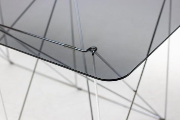 Max Sauze Foldable Smoke Glass Dining Table - Image 7