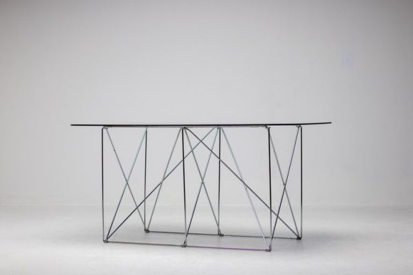 Max Sauze Foldable Smoke Glass Dining Table - Image 2