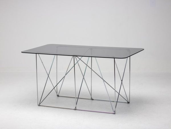 Max Sauze Foldable Smoke Glass Dining Table - Image 8
