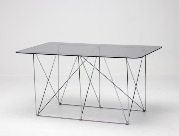 Max Sauze Foldable Smoke Glass Dining Table - Image 9