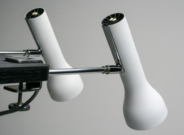 Pair of Dieter Waeckerlin Clamp Spotlights, 1960s Swiss Modernist Design - Image 7