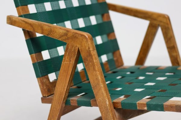 Mid-Century Italian Walnut Armchair with Webbing, in the Style of Franco Albini - Image 2