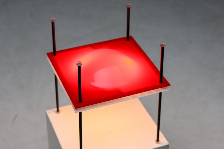 Ettore Sottsass Red Palafitta Table Lamp (Model 12639) by Arredoluce, Italy, '60 - Image 8