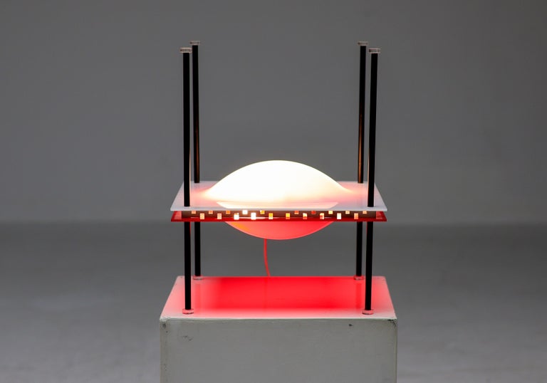 Ettore Sottsass Red Palafitta Table Lamp (Model 12639) by Arredoluce, Italy, '60 - Image 10
