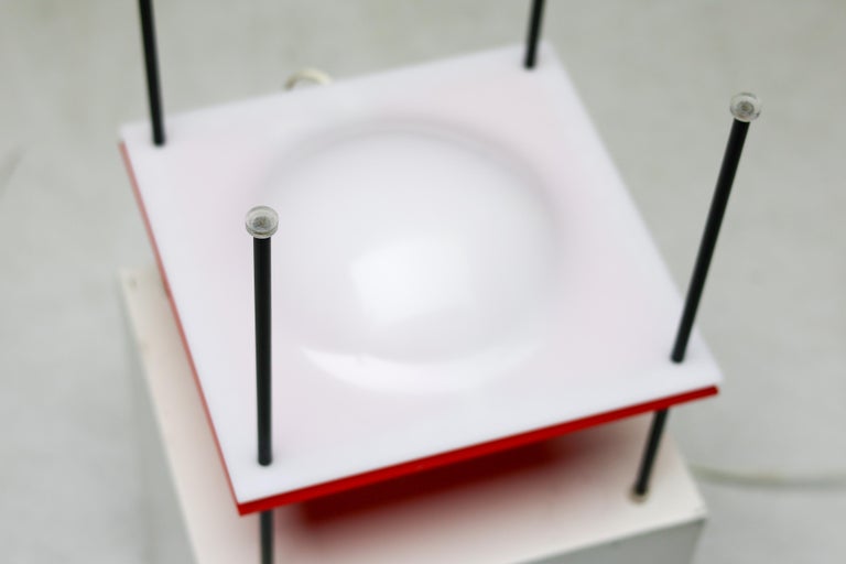 Ettore Sottsass Red Palafitta Table Lamp (Model 12639) by Arredoluce, Italy, '60 - Image 12