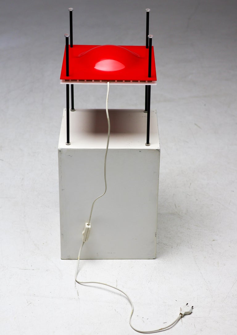 Ettore Sottsass Red Palafitta Table Lamp (Model 12639) by Arredoluce, Italy, '60 - Image 14