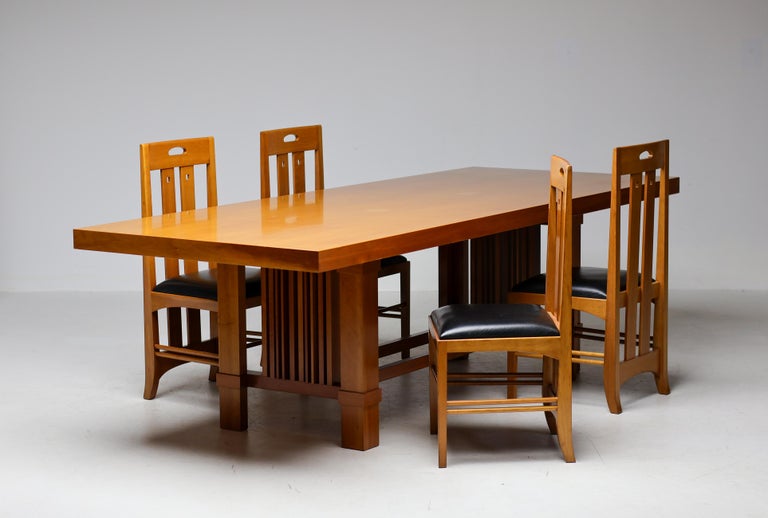 Frank Lloyd Wright '608 Taliesin' Table + Four Mackintosh “309 Ingram” Chairs - Image 5