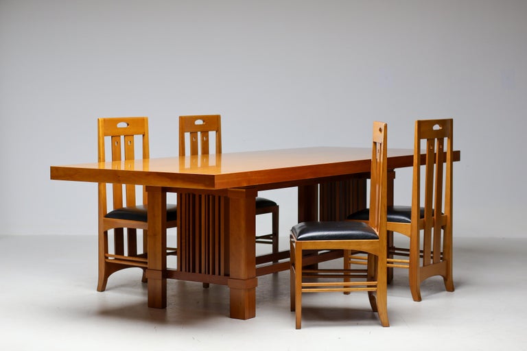 Frank Lloyd Wright '608 Taliesin' Table + Four Mackintosh “309 Ingram” Chairs - Image 17