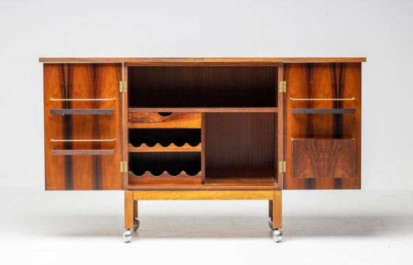 "Times" Extendable Bar Cabinet by Torbjørn Afdal in Rosewood - Image 13