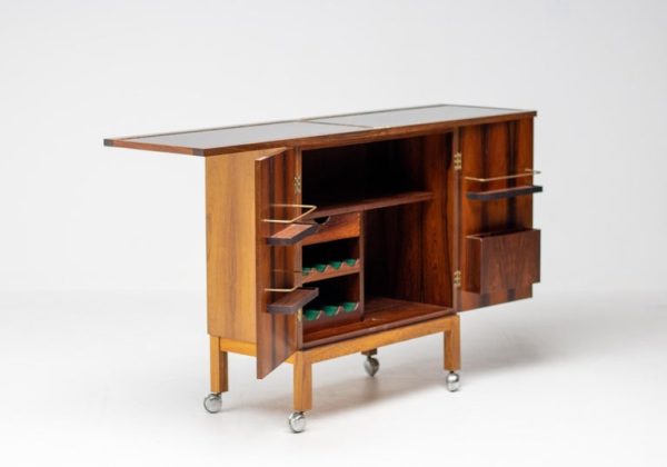 "Times" Extendable Bar Cabinet by Torbjørn Afdal in Rosewood - Image 10