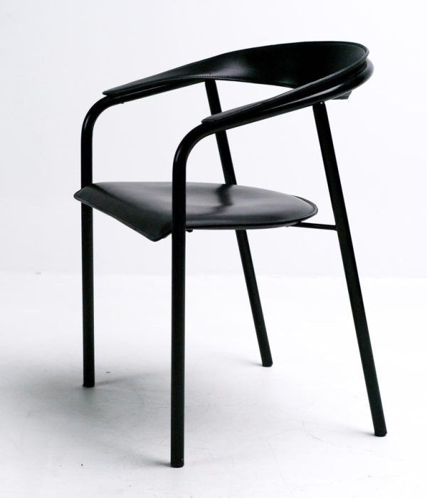 Arrben Black Leather Armchair – Sleek Italian Modernism - Image 10