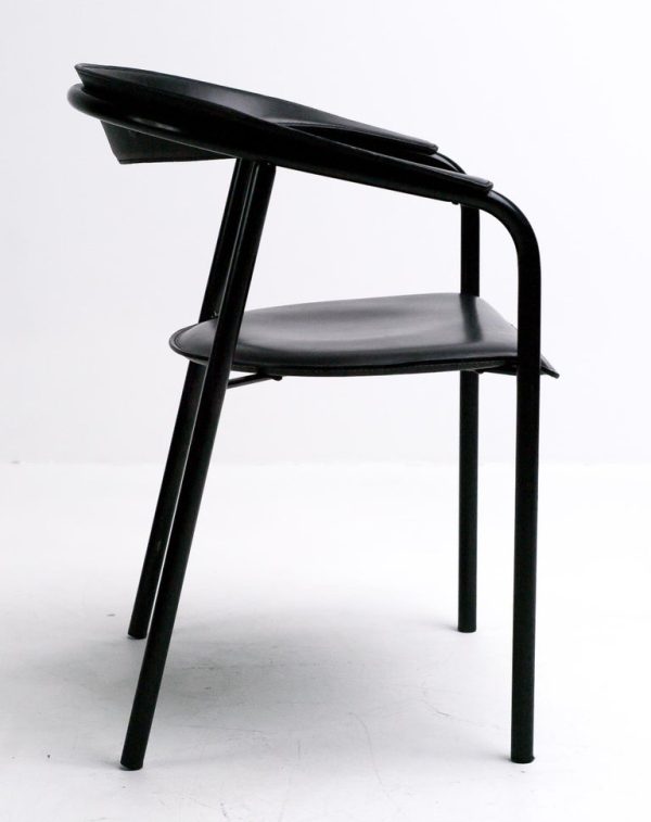Arrben Black Leather Armchair – Sleek Italian Modernism - Image 5