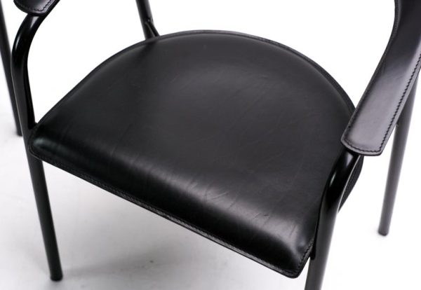 Arrben Black Leather Armchair – Sleek Italian Modernism - Image 7