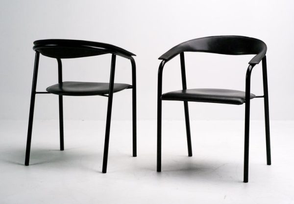 Arrben Black Leather Armchair – Sleek Italian Modernism - Image 2
