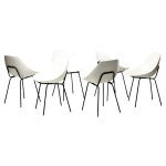 A Set of Six White Fiberglass Pierre Guariche 