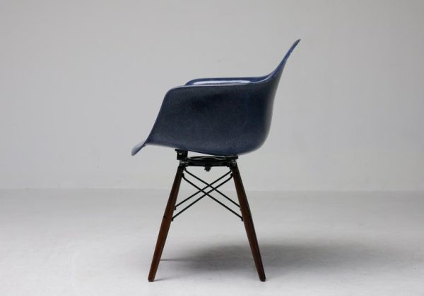 Mid Century Modern Indigo Blue Charles Eames "PAW" Armchair by Herman Miller - Image 3