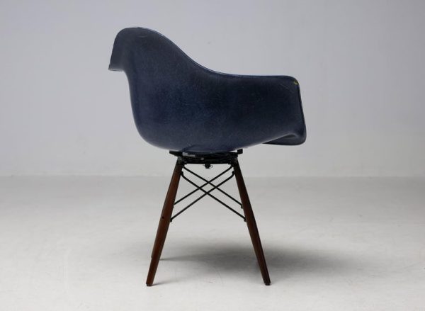 Mid Century Modern Indigo Blue Charles Eames "PAW" Armchair by Herman Miller - Image 6
