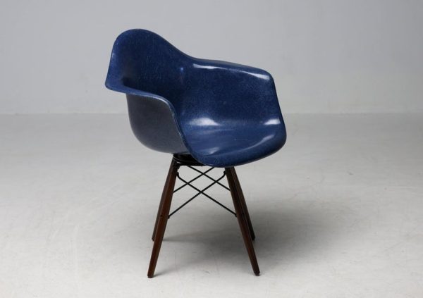 Mid Century Modern Indigo Blue Charles Eames "PAW" Armchair by Herman Miller - Image 8
