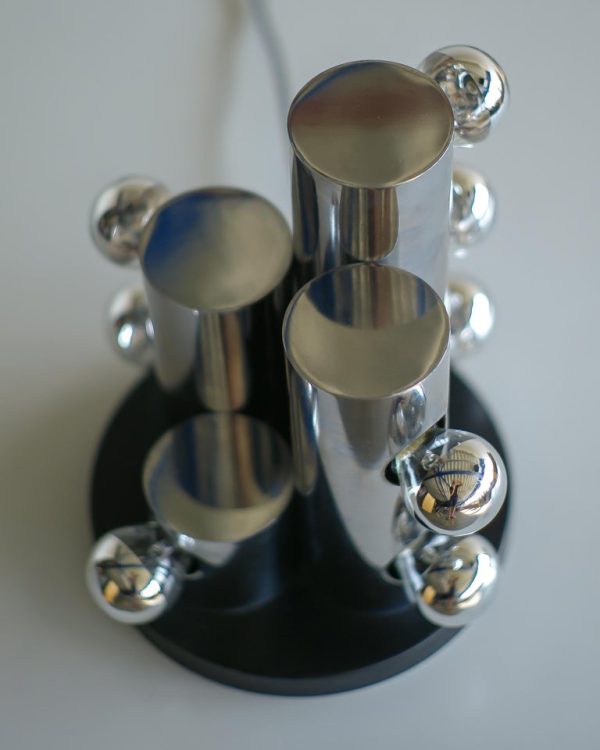 Italian Chrome Cylinders Table Lamp, 1965 - Image 5