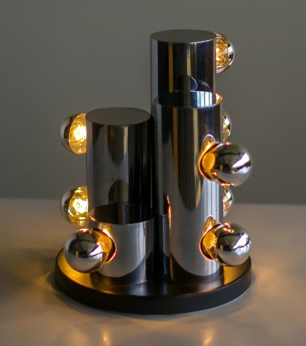 Italian Chrome Cylinders Table Lamp, 1965 - Image 9