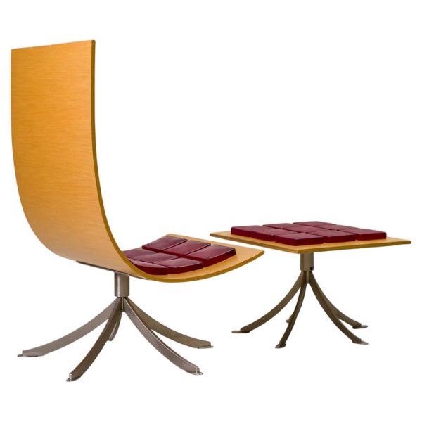 Unique Gaby Fois Dorell Voyager Lounge Chair and Footstool