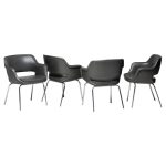 Olli Mannermaa Kilta Chairs Elephant Hide Grey Scandinavian Mid Century Modern