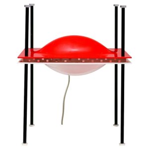 Ettore Sottsass Red Palafitta Table Lamp (Model 12639) by Arredoluce, Italy, '60