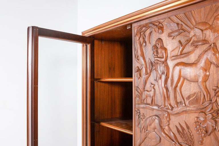 Monumental Italian Walnut and Bookmatched Rosewood Display Cabinet - Image 6