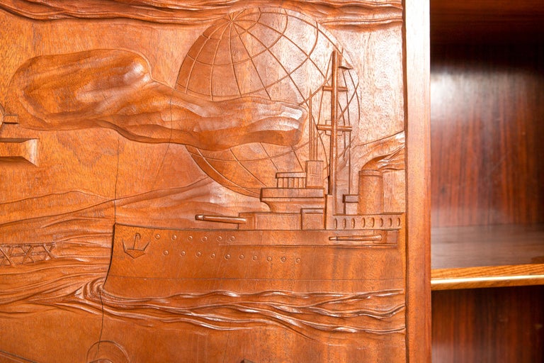 Monumental Italian Walnut and Bookmatched Rosewood Display Cabinet - Image 7