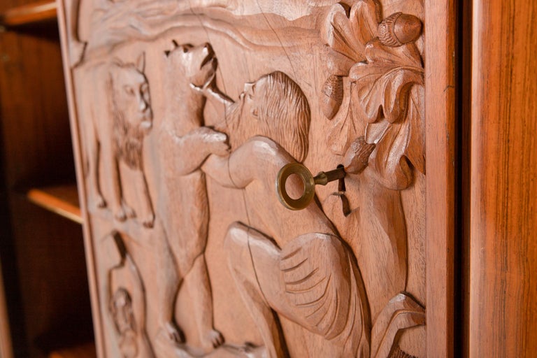 Monumental Italian Walnut and Bookmatched Rosewood Display Cabinet - Image 10