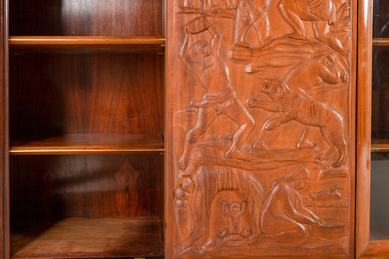 Monumental Italian Walnut and Bookmatched Rosewood Display Cabinet - Image 15