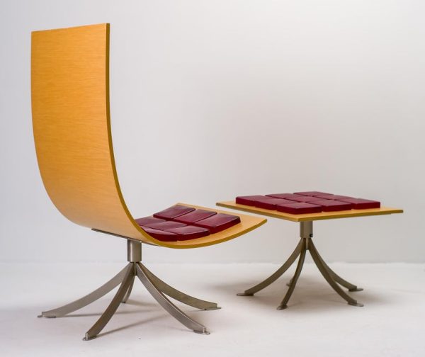 Unique Gaby Fois Dorell Voyager Lounge Chair and Footstool - Image 6