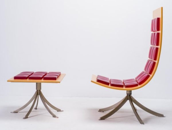 Unique Gaby Fois Dorell Voyager Lounge Chair and Footstool - Image 8