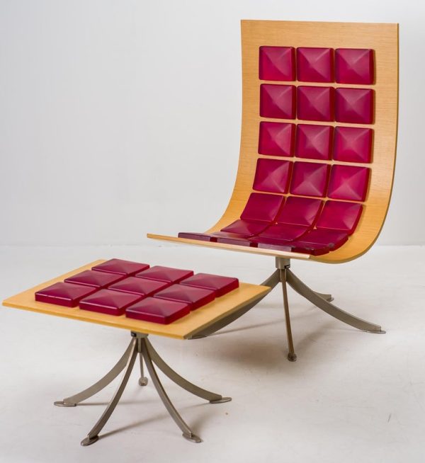 Unique Gaby Fois Dorell Voyager Lounge Chair and Footstool - Image 4