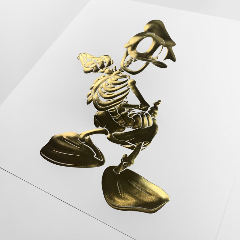 Embossed Golden Limited Edition Duck Print by Alessandro Paglia — Framed - Image 8