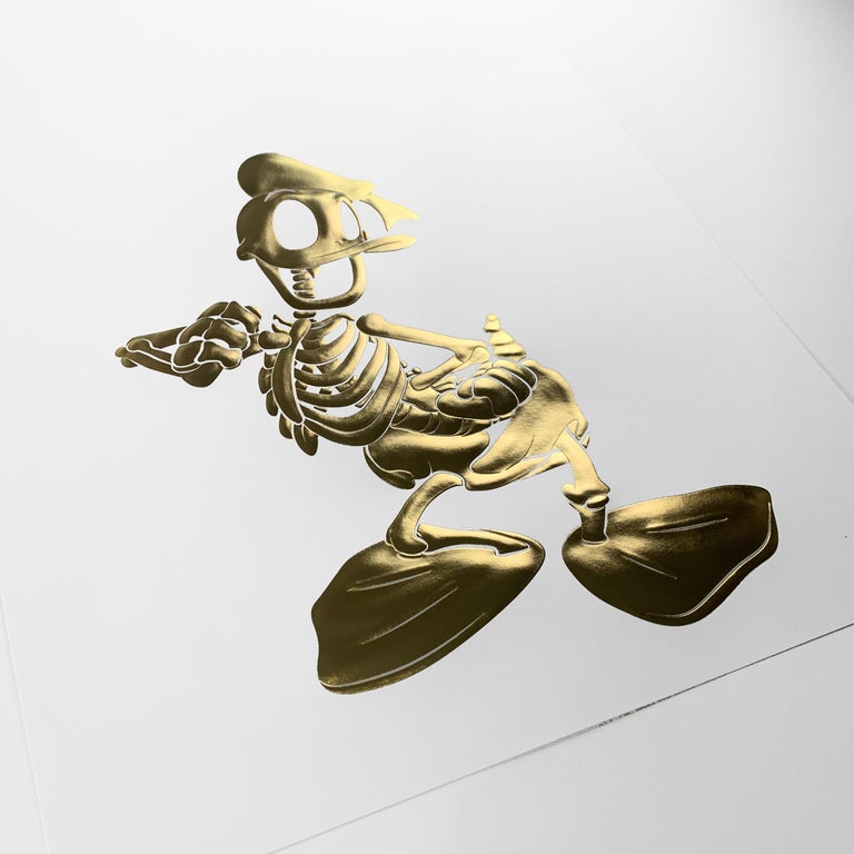 Embossed Golden Limited Edition Duck Print by Alessandro Paglia — Framed - Image 3