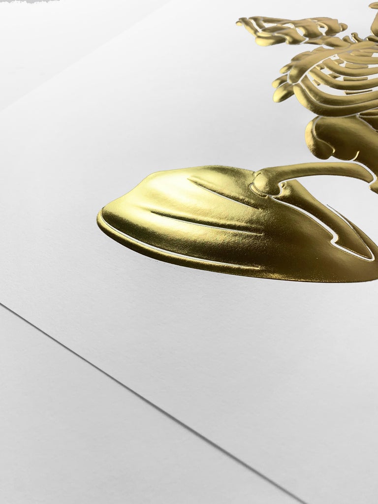 Embossed Golden Limited Edition Duck Print by Alessandro Paglia — Framed - Image 9