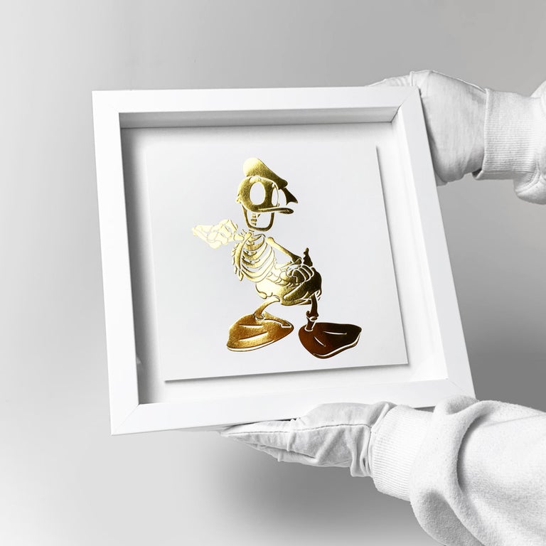Embossed Golden Limited Edition Duck Print by Alessandro Paglia — Framed - Image 2